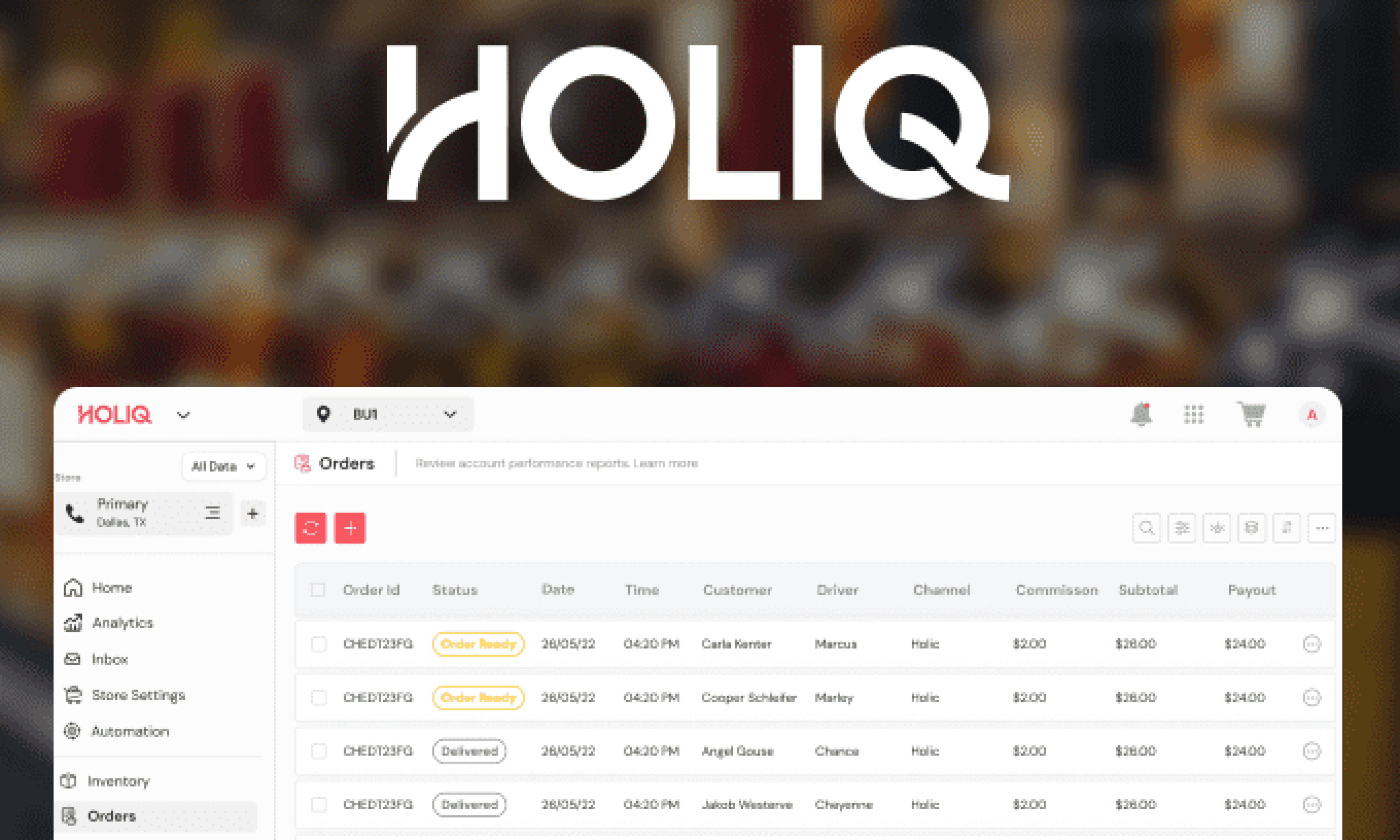 store dashboard